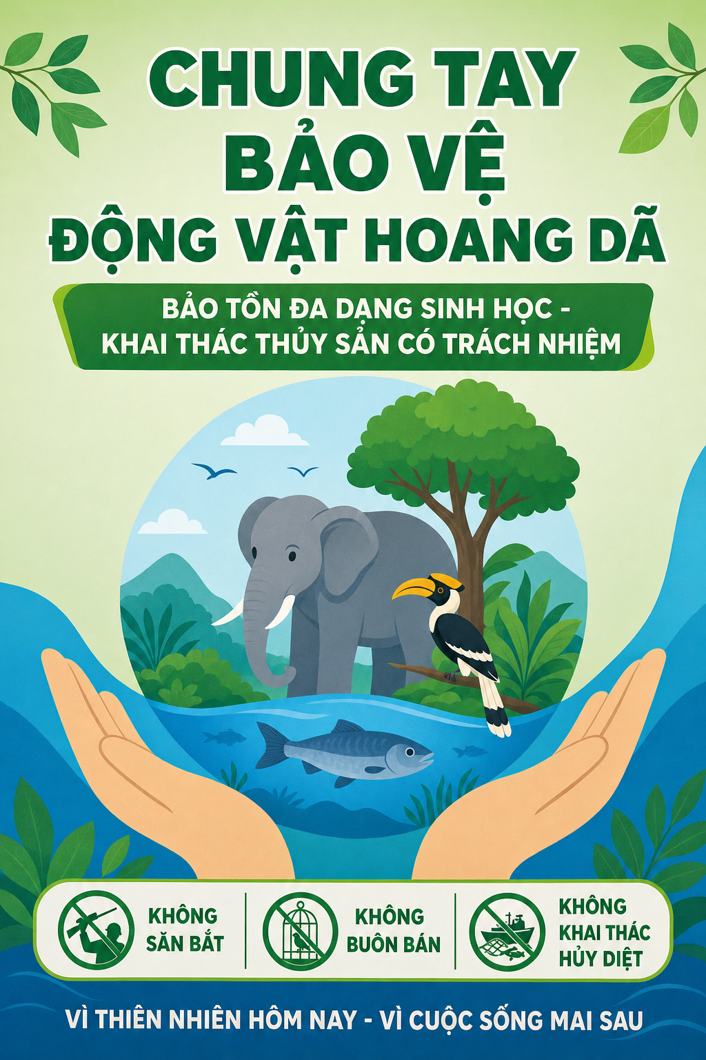 BÀI TUYÊN TRUYỀN Chung tay bảo vệ động vật hoang dã, bảo tồn đa dạng sinh học  và nguồn lợi thủy sản